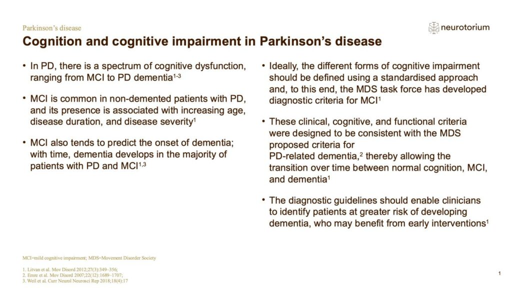 Parkinsons Disease - Non-Motor Symptom Complex and Comorbidities - slide 6